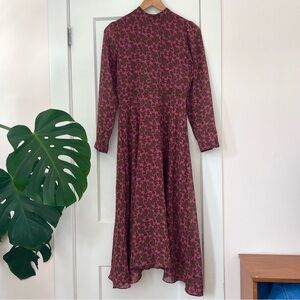 Vintage High Neck Floral Dress